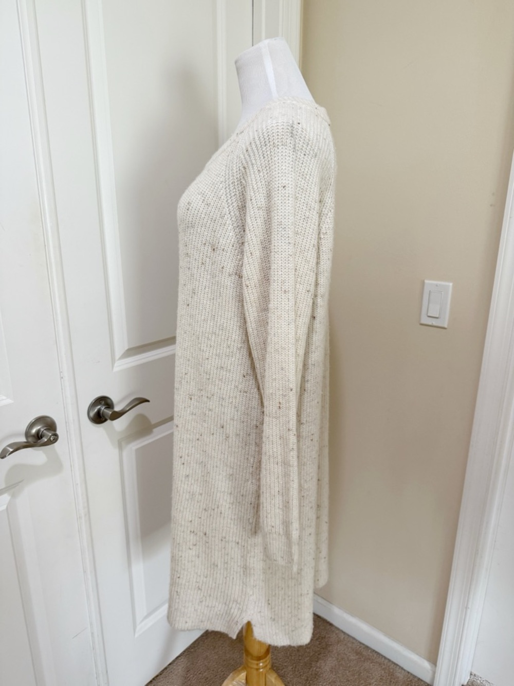 NWT Madewell Curved Hem Soft Cozy Wool Sweater Dress in Donegal Pearl Size XL - Picture 5 of 8